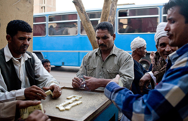 Men Play Dominoes in an Egyptian Cafe