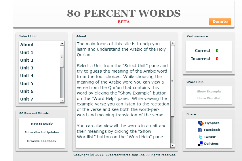80 Percent Words quiz