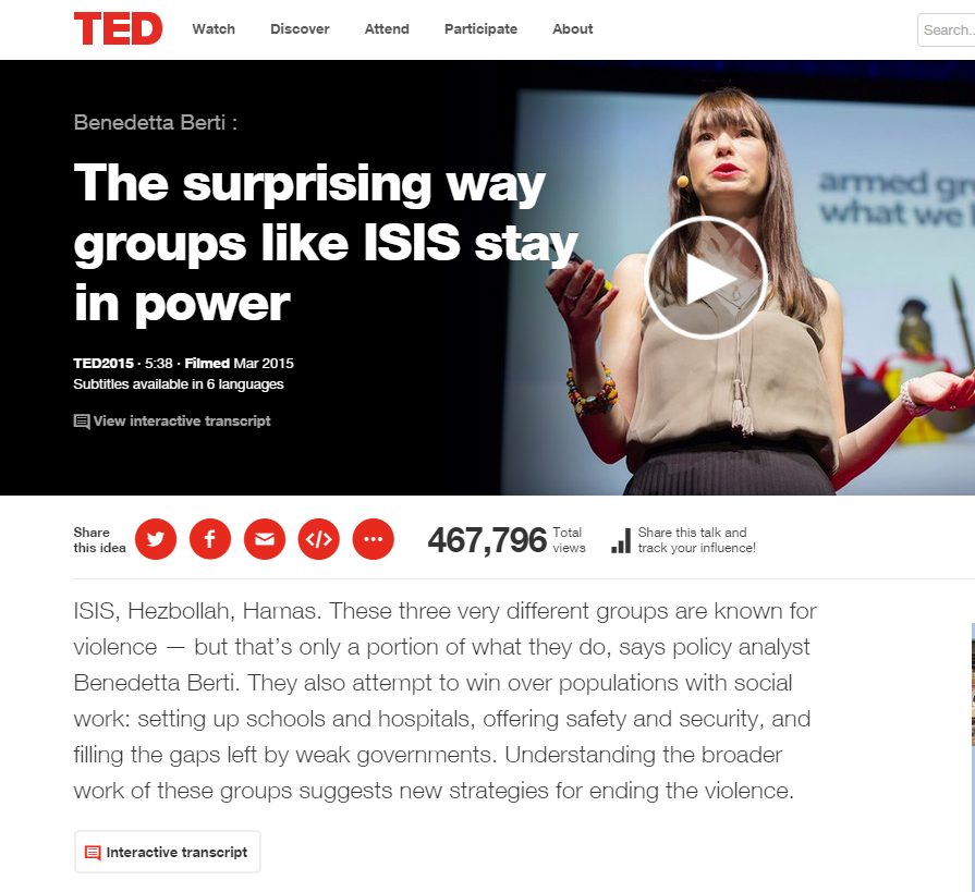 Benedetta Berti: The Surprising Way Groups Like ISIS Stay in Power