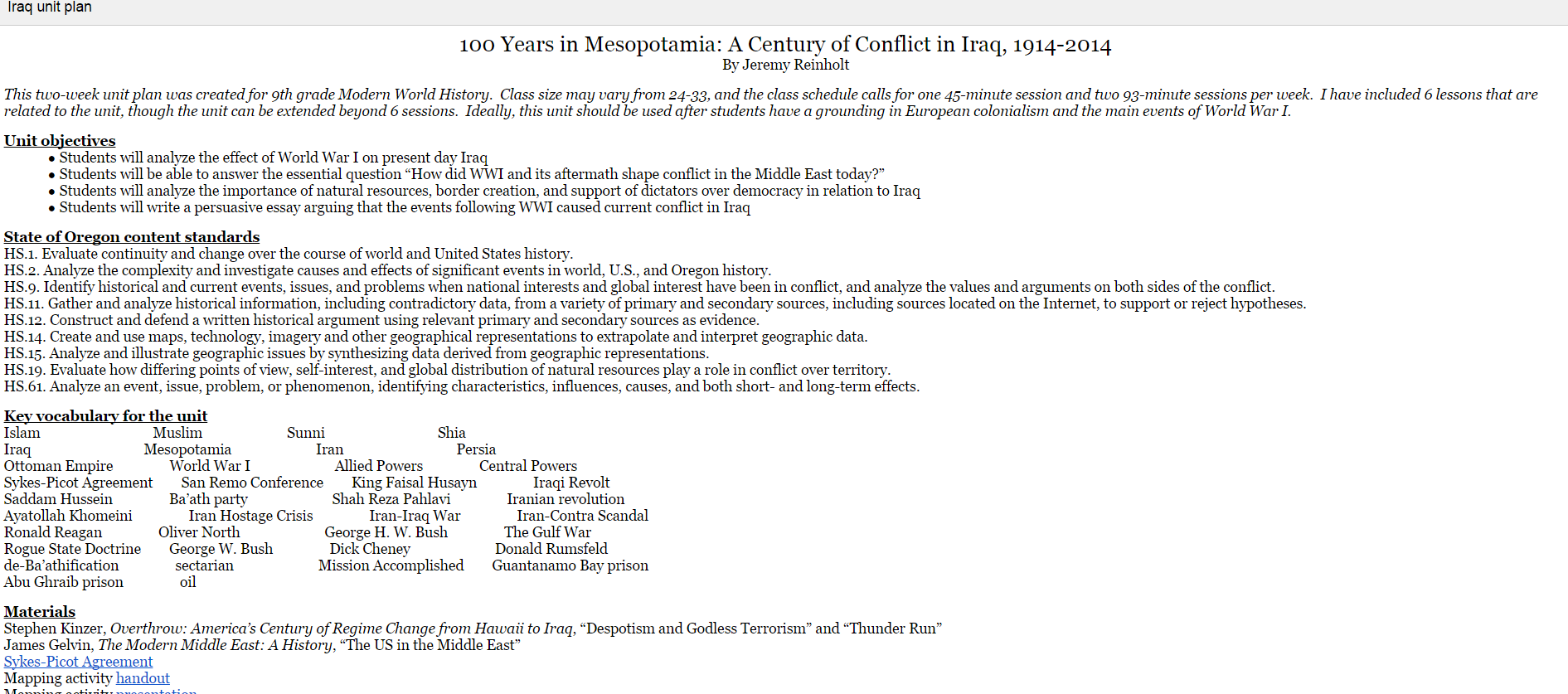 100 Years in Mesopotamia: A Century of Conflict in Iraq, 1914-2014
