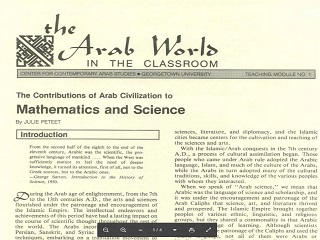 The Contributions of Arab Civilization to Mathematics and Science