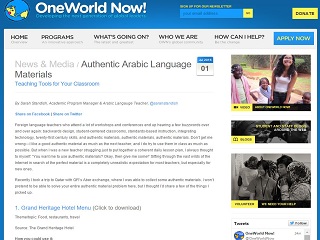 Authentic Arabic Language Materials