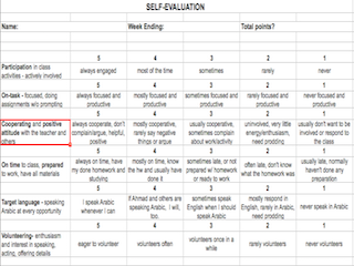 Self-Evaluation Form