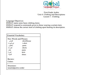 Level 1 Elementary Full Unit: Clothing and Descriptions (10 Lesson Plans)